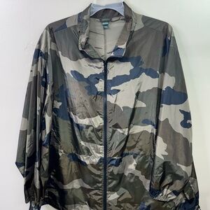 wild fable Camouflage Windbreaker Jacket - Green, Gray, Black